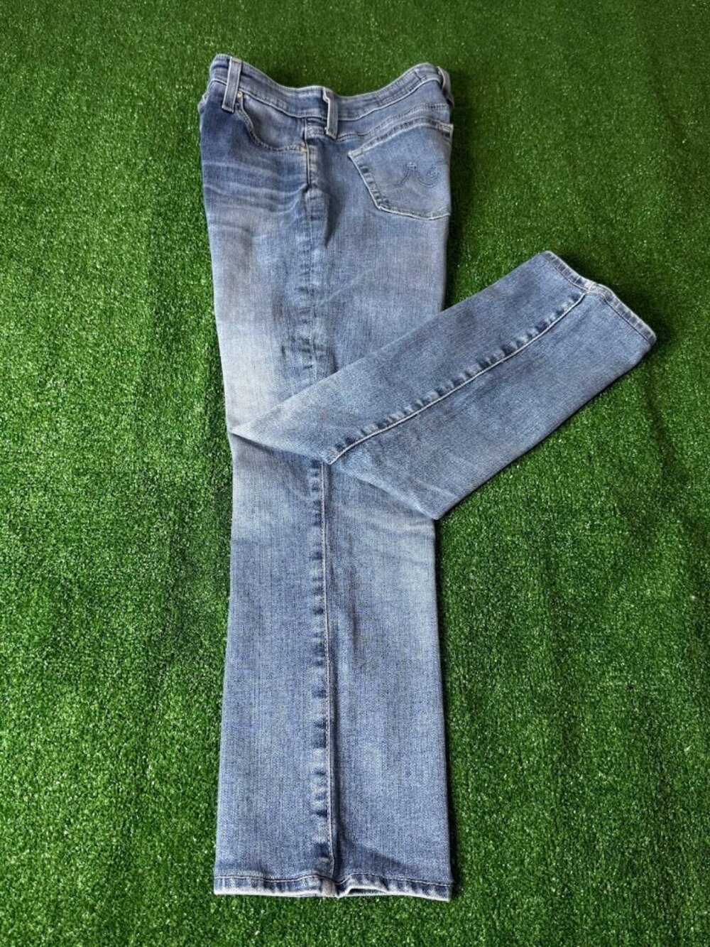 AG Jeans Mari Slim Straight Cropped Empower Denim Size 28 Vintage Wash Blue
